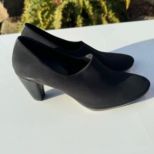 ECCO Shape 55 Plateau Shootie Black Dress Pump Heel Women Sz EU 37 / US 6.5-7